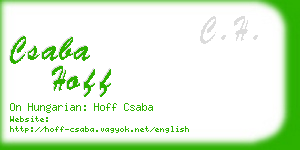 csaba hoff business card
